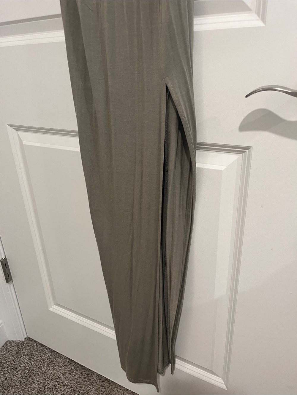 Lulus Olive Maxi Slip Dress with Spaghetti Straps - Picture 4 of 5